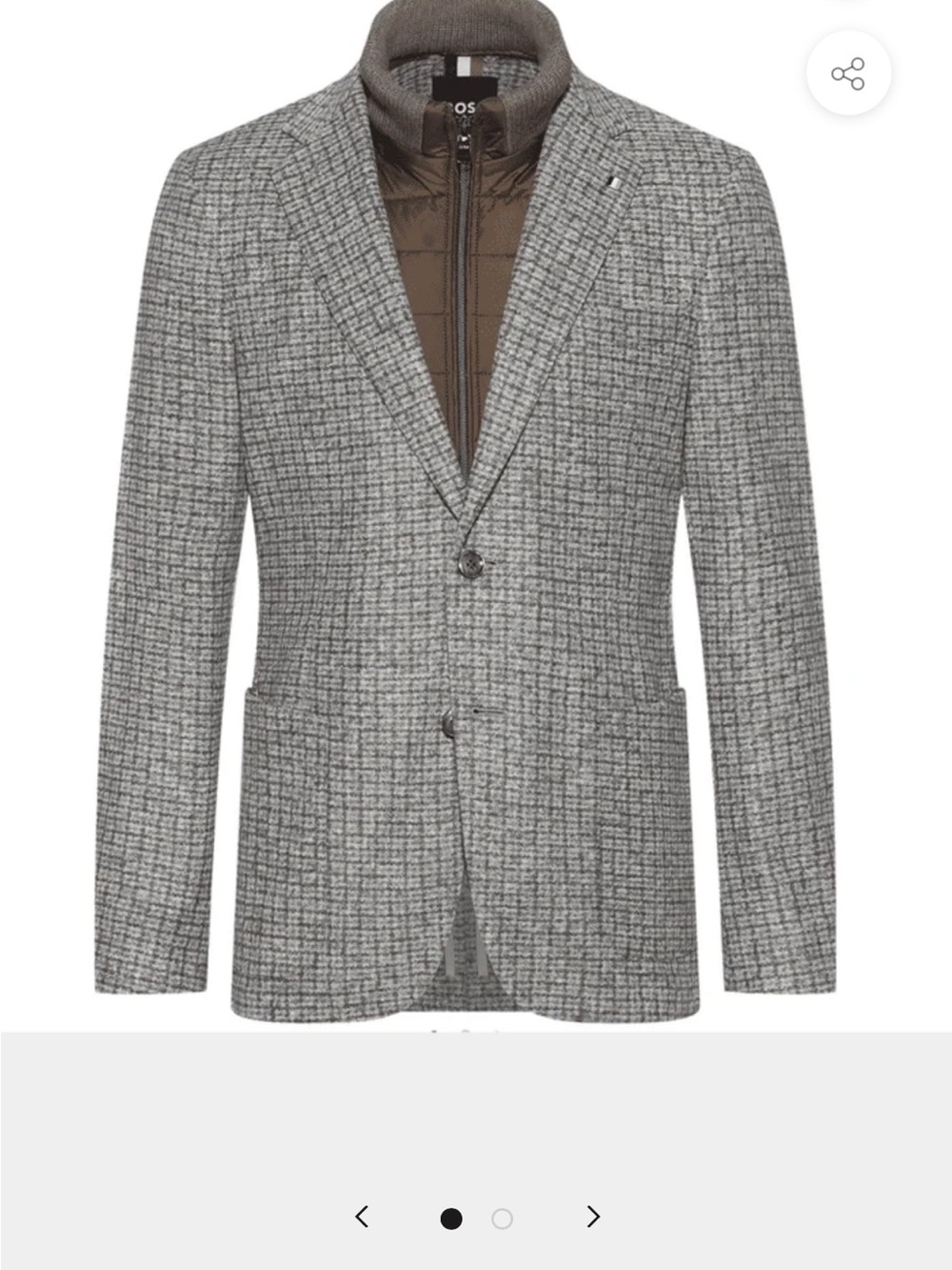 BOSS CHECK PATTERNED BLAZER WITH REMOVABLE BIB s 46R
